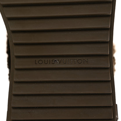 Louis Vuitton Suede Calfskin Shearling Snowdrop Flat Ankle Boot 39 Khaki 6 of 9