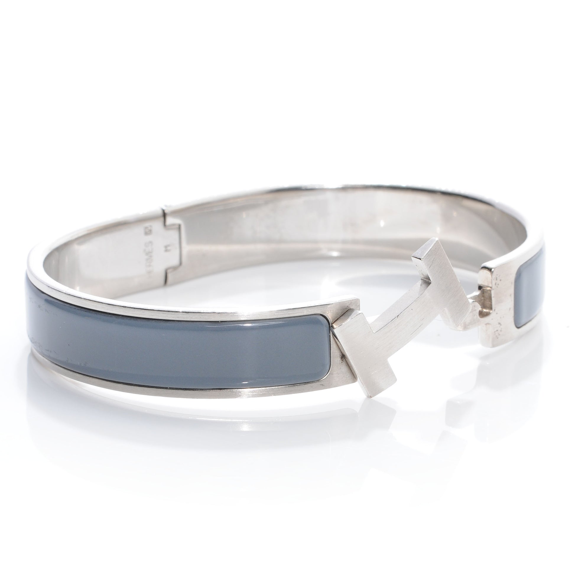 Hermes Enamel Narrow Clic Clac HH Bracelet GM Ardoise 5 of 7