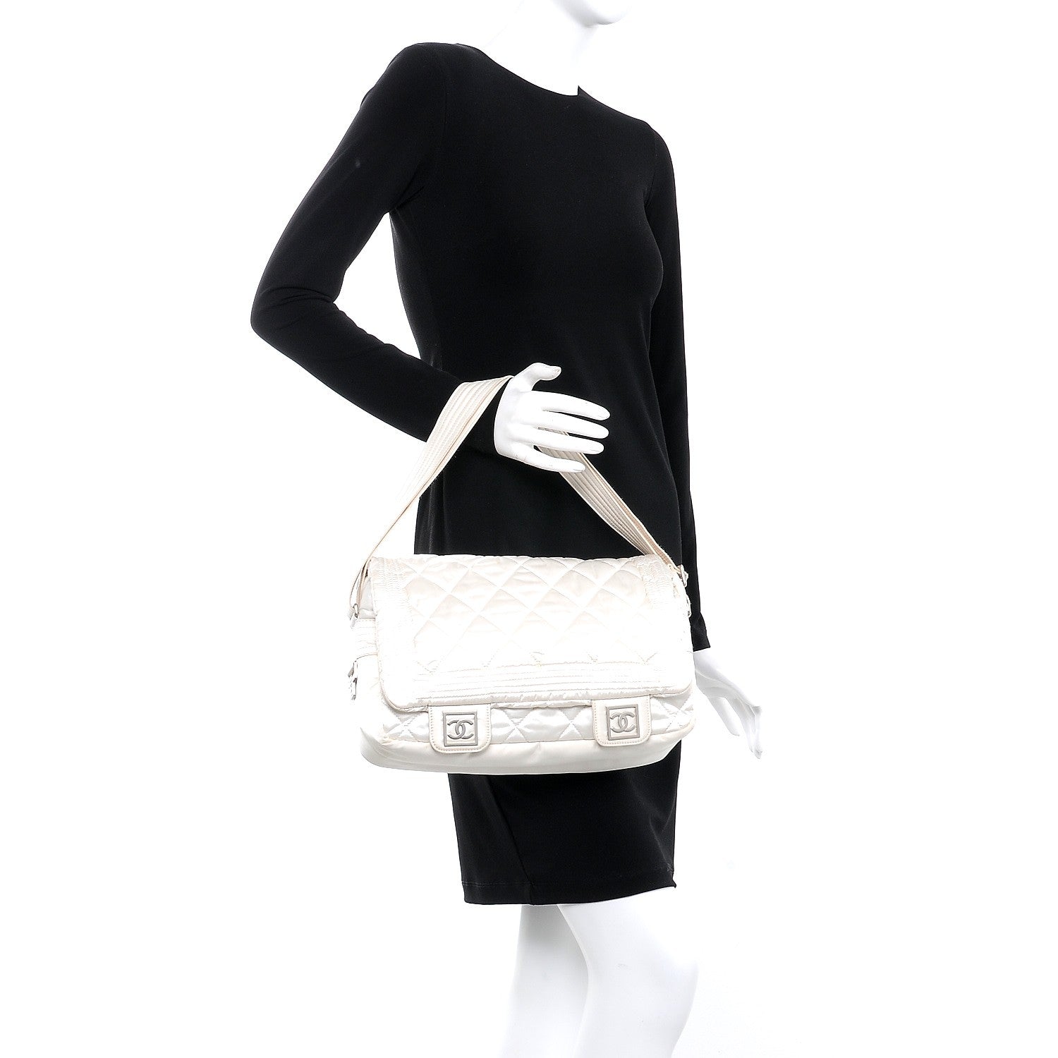 Chanel Nylon Ski Messenger Bag White 2 of 9