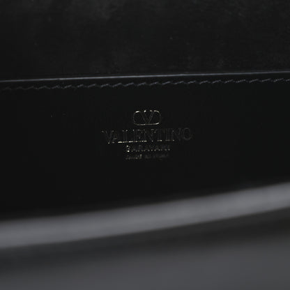 Valentino Garavani Calfskin Flower Embroidered Small Loco Shoulder Bag Black 6 of 9