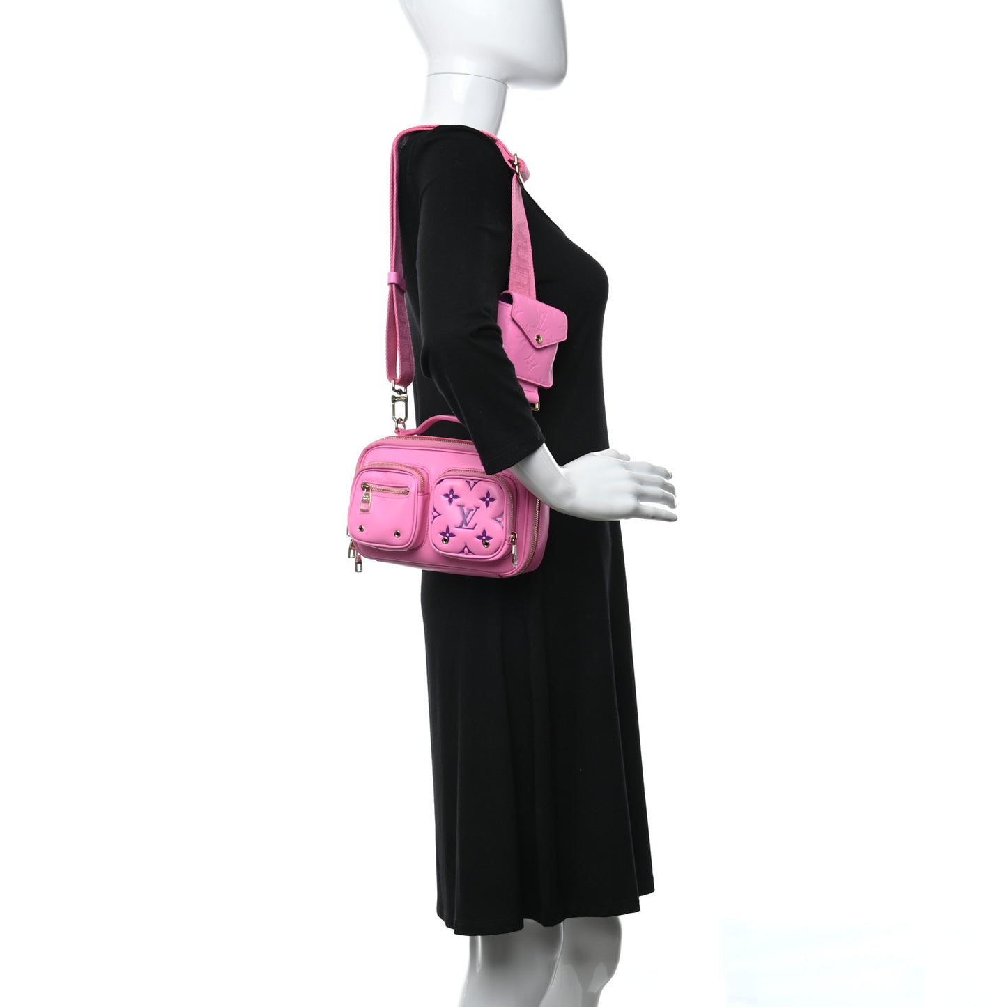 Calfskin Embossed Monogram Vuittamins Utility Crossbody Rose Violet