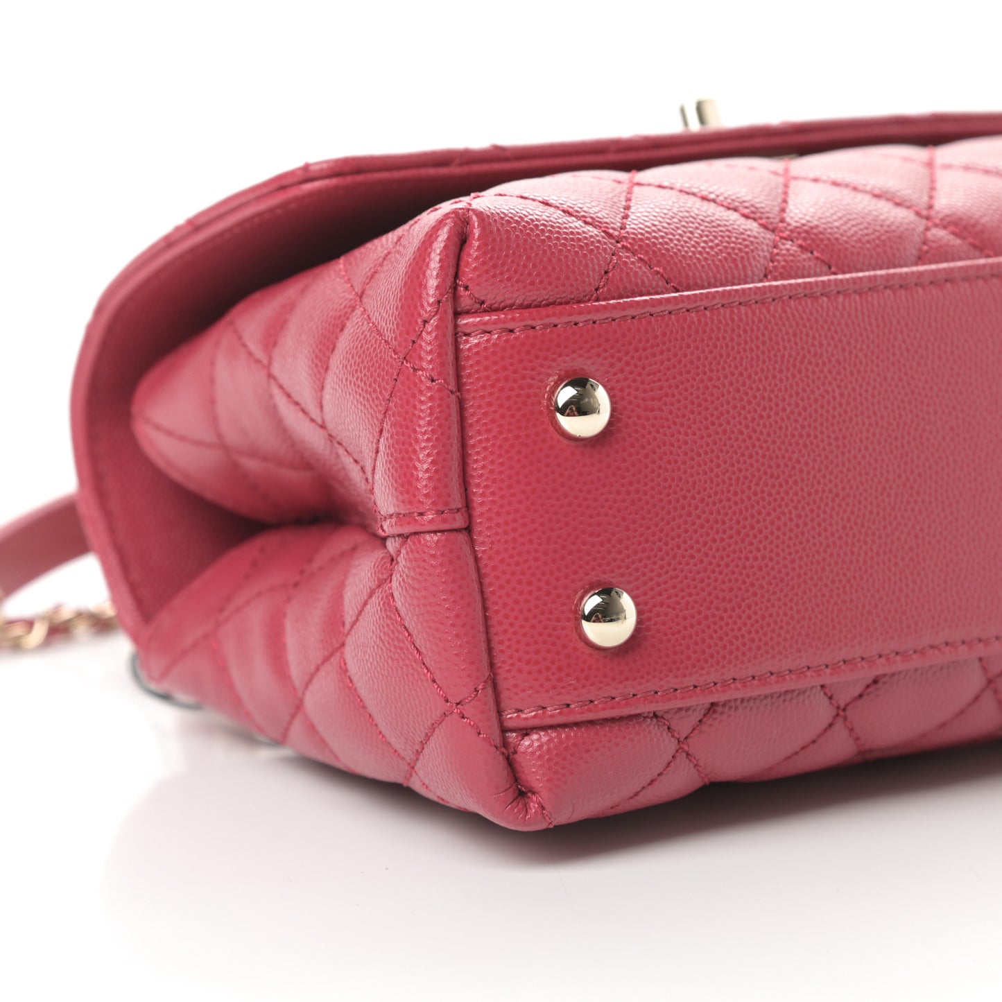 Caviar Quilted Mini Coco Handle Flap Dark Pink