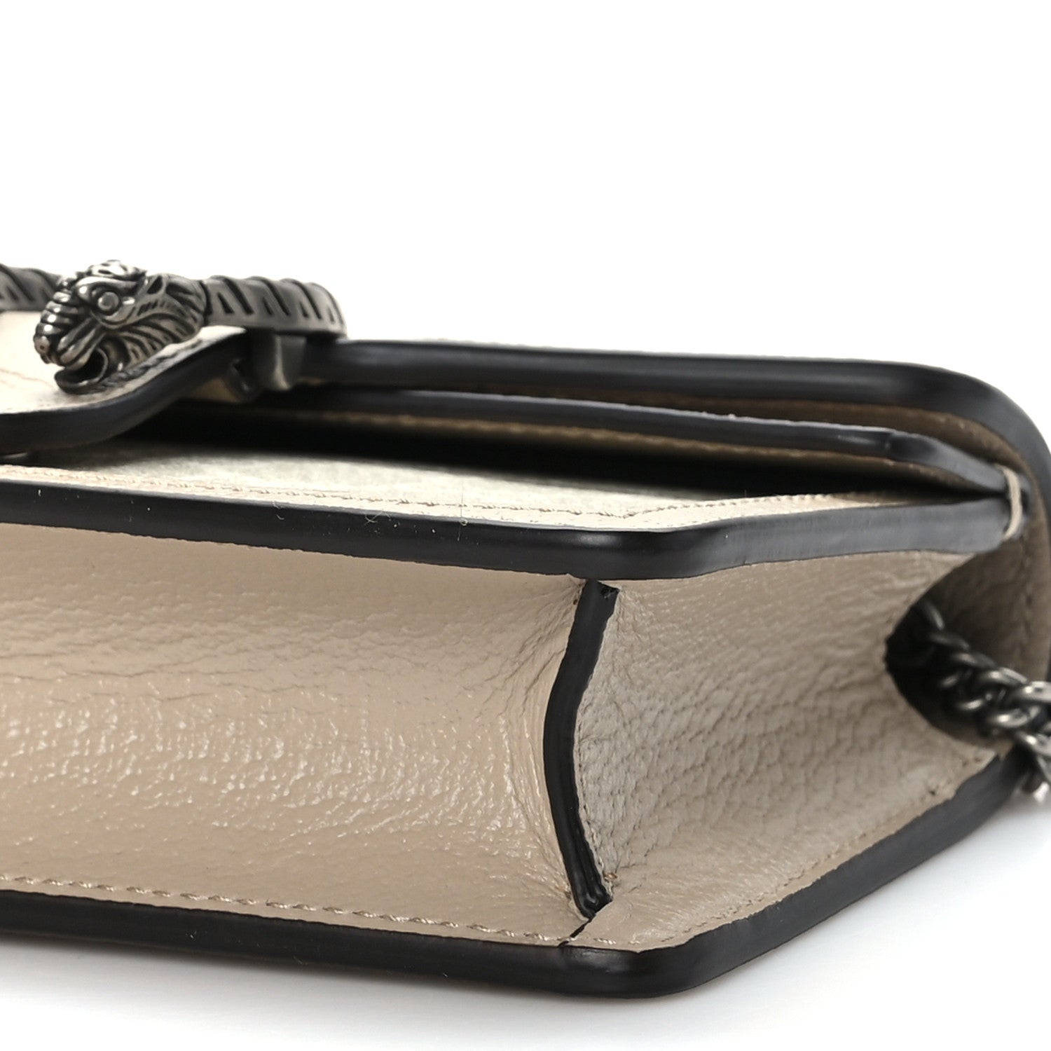 Gucci GG Supreme Monogram Textured Dollar Calfskin Super Mini Dionysus Shoulder Bag Beige Mystic White Oatmeal 9 of 9