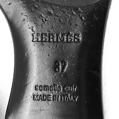 Hermes Metallic Calfskin Womens Paris Loafers 37 Silver 7 of 10
