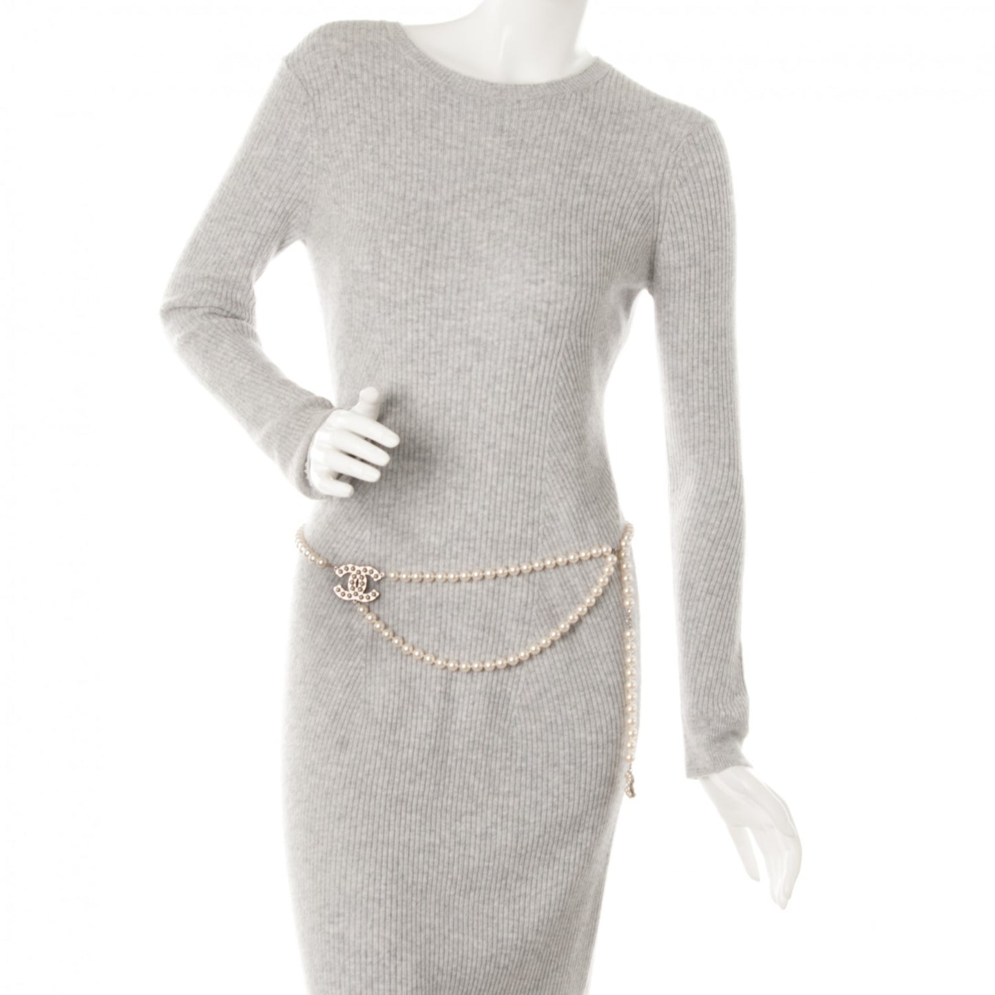 Pearl CC Double Strand Belt Silver