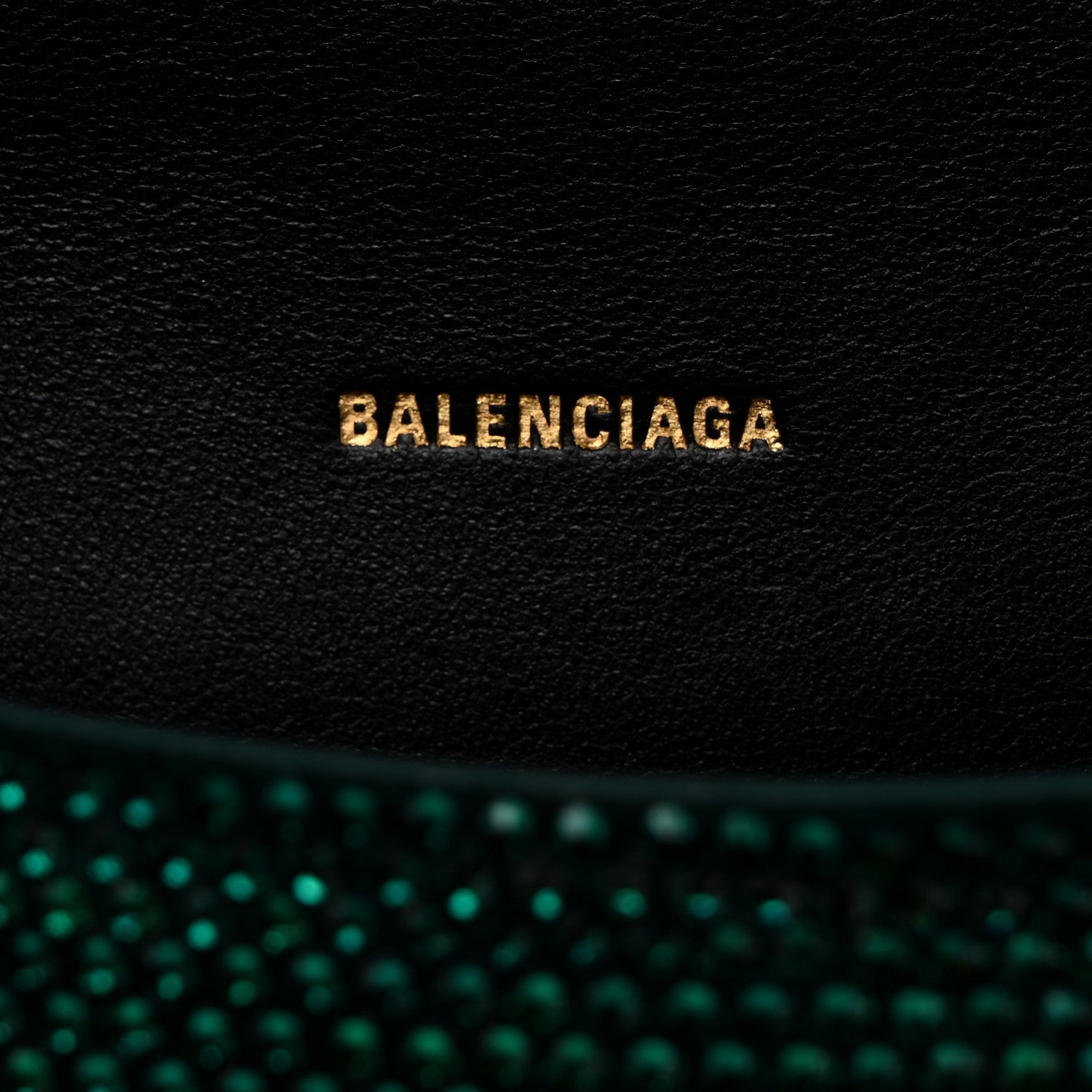 Balenciaga Strass Suede Hourglass Top Handle Bag XS Emerald 6 of 10