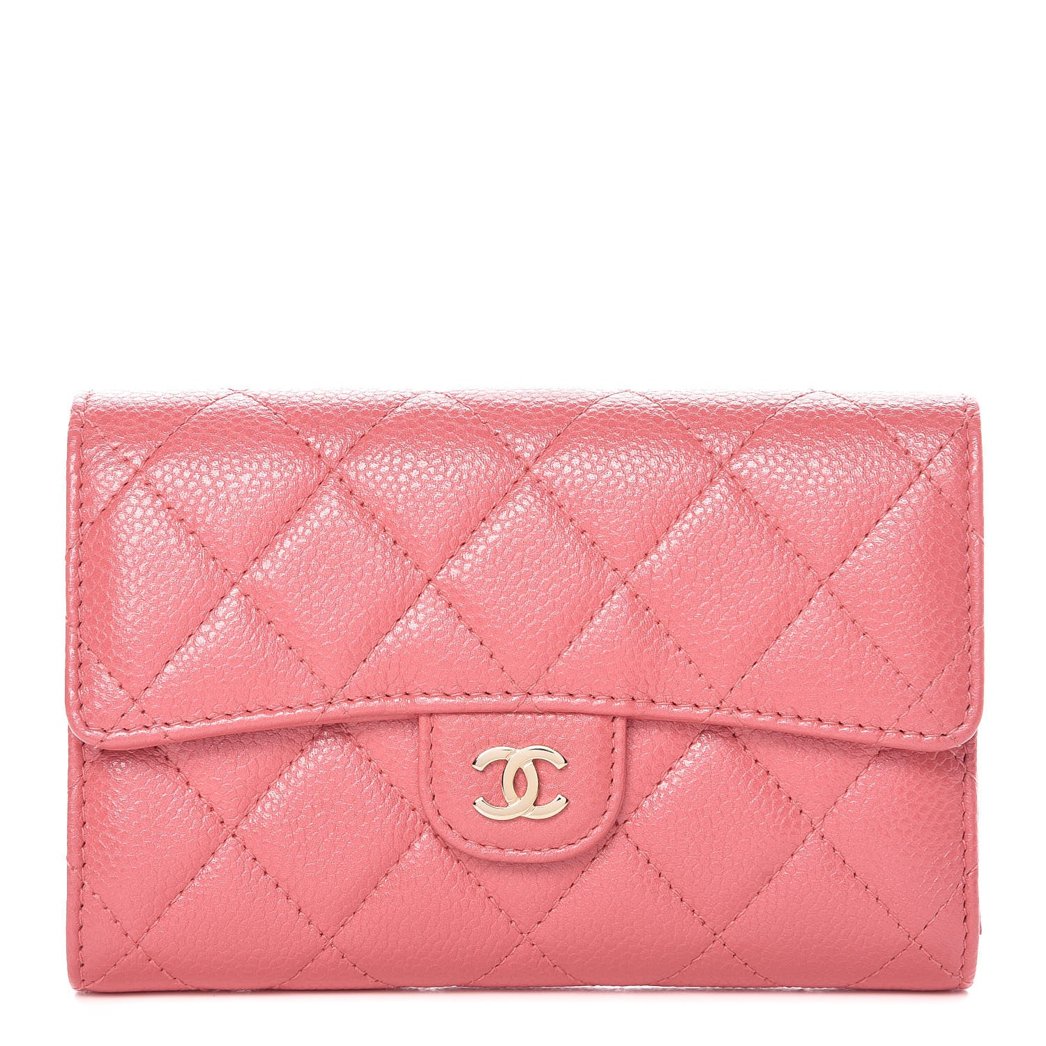 Chanel Caviar Quilted Medium Flap Wallet Pink 1 of 9