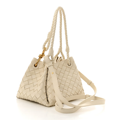 Bottega Veneta Nappa Intrecciato Small Parachute Shoulder Bag Sea Salt 3 of 9