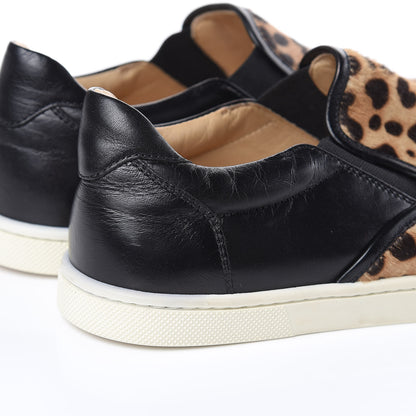Christian Louboutin Pony Hair Jaguar Print Womens Master Key Flat Skate Sneakers 36.5 Brown Black 9 of 11