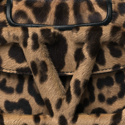 Valentino Garavani Calf Hair Leopard Print Small Supervee Crossbody Bag Black Marrone 6 of 8