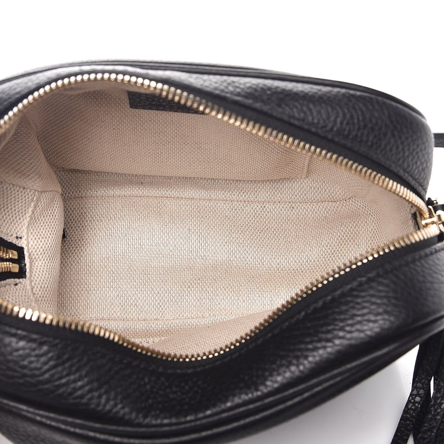 Pebbled Calfskin Small Soho Disco Bag Black