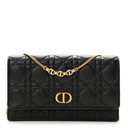 Christian Dior Supple Calfskin Caro Pouch with Chain Black 1 of 11