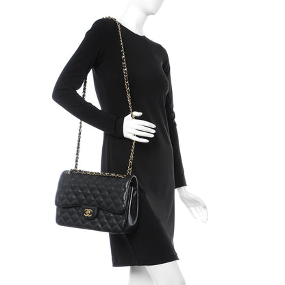 Chanel Caviar Quilted Jumbo Double Flap Black 3 of 8