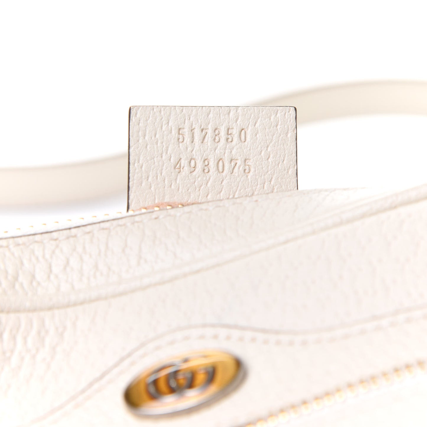 Textured Dollar Calfskin Web Mini Ophidia Shoulder Bag Mystic White