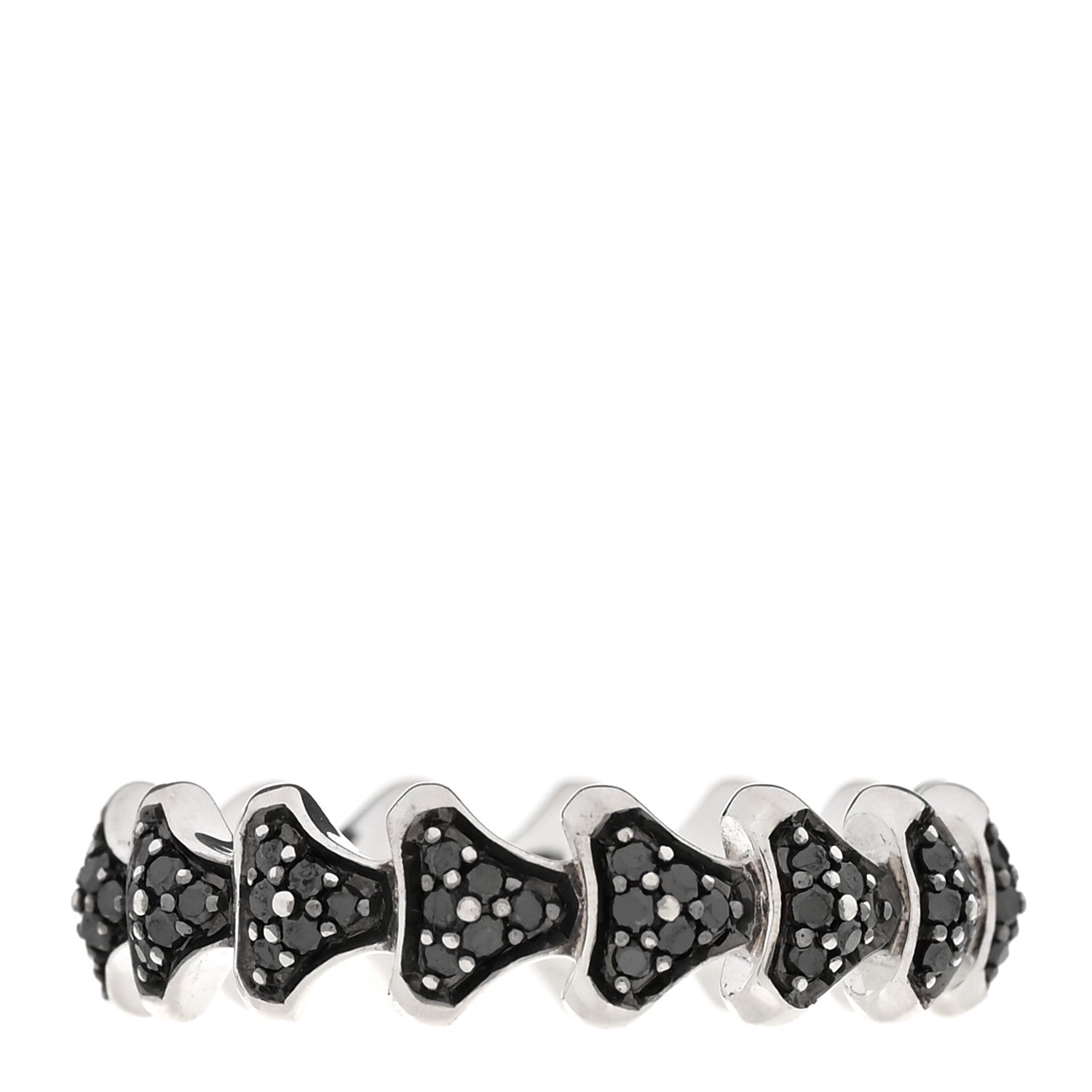 David Yurman Sterling Silver Black Diamond Armory Band Ring 58 8.5 3 of 6