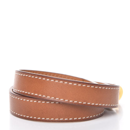 Hermes Barenia Kelly Double Tour Bracelet M Fauve 3 of 7