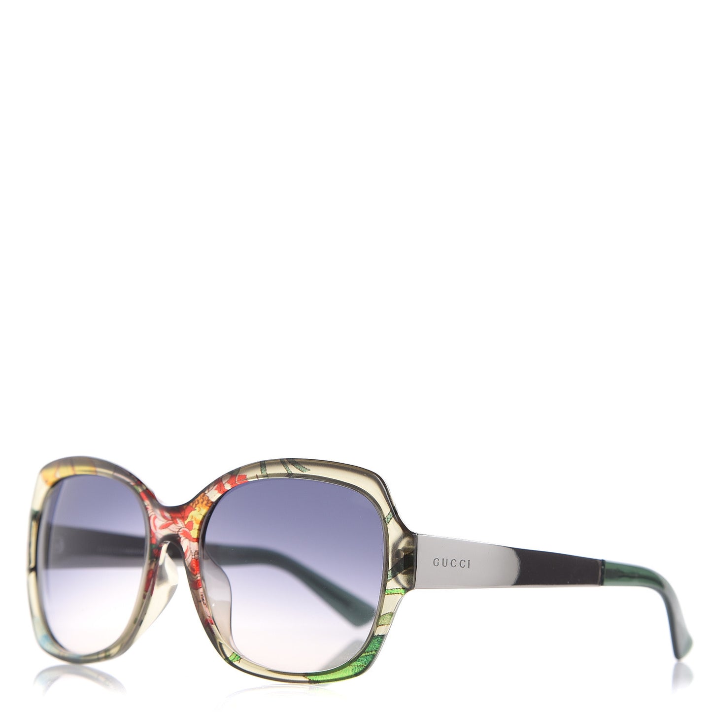 Oversized Acetate Frame Floral Sunglasses GG 3803/F/S Green