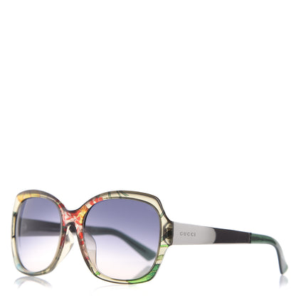 Gucci Oversized Acetate Frame Floral Sunglasses GG 3803/F/S Green 1 of 8
