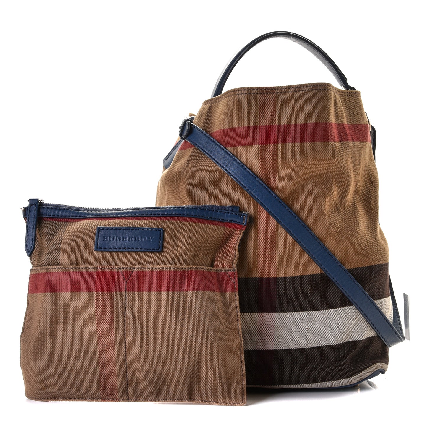 Canvas Mega Check Medium Ashby Hobo Blue