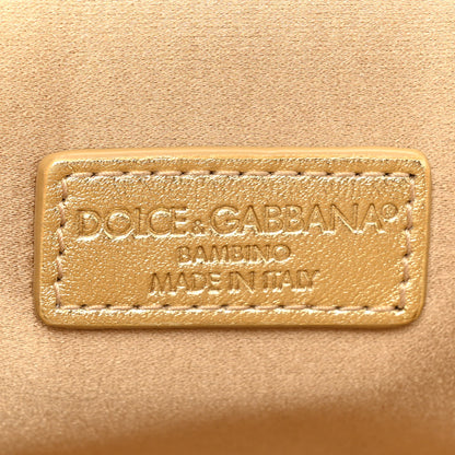 Dolce & Gabbana DOLCE & GABBANA Metallic Calfskin Sequin Childrens Miss Sicily Satchel Gold 6 of 12