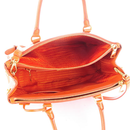 Prada Saffiano Medium Galleria Double Zip Tote Papaya 5 of 10