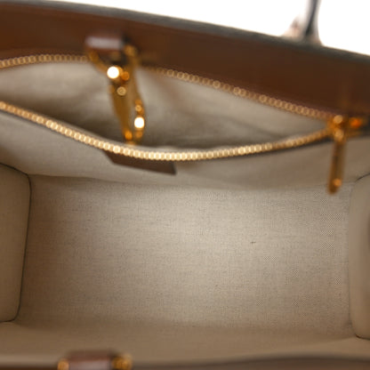 Gucci GG Supreme Monogram Azalea Calfskin Small Retro Interlocking G Tote Bag Beige Ebony Brown Sugar 5 of 10