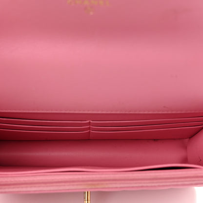 Chanel Lambskin Quilted Multicolor Top Handle Wallet On Chain WOC Light Pink 5 of 12