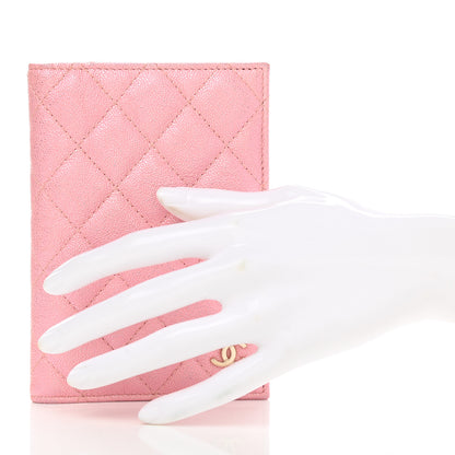 Chanel Iridescent Caviar Quilted Passport Holder Pink 2 of 8