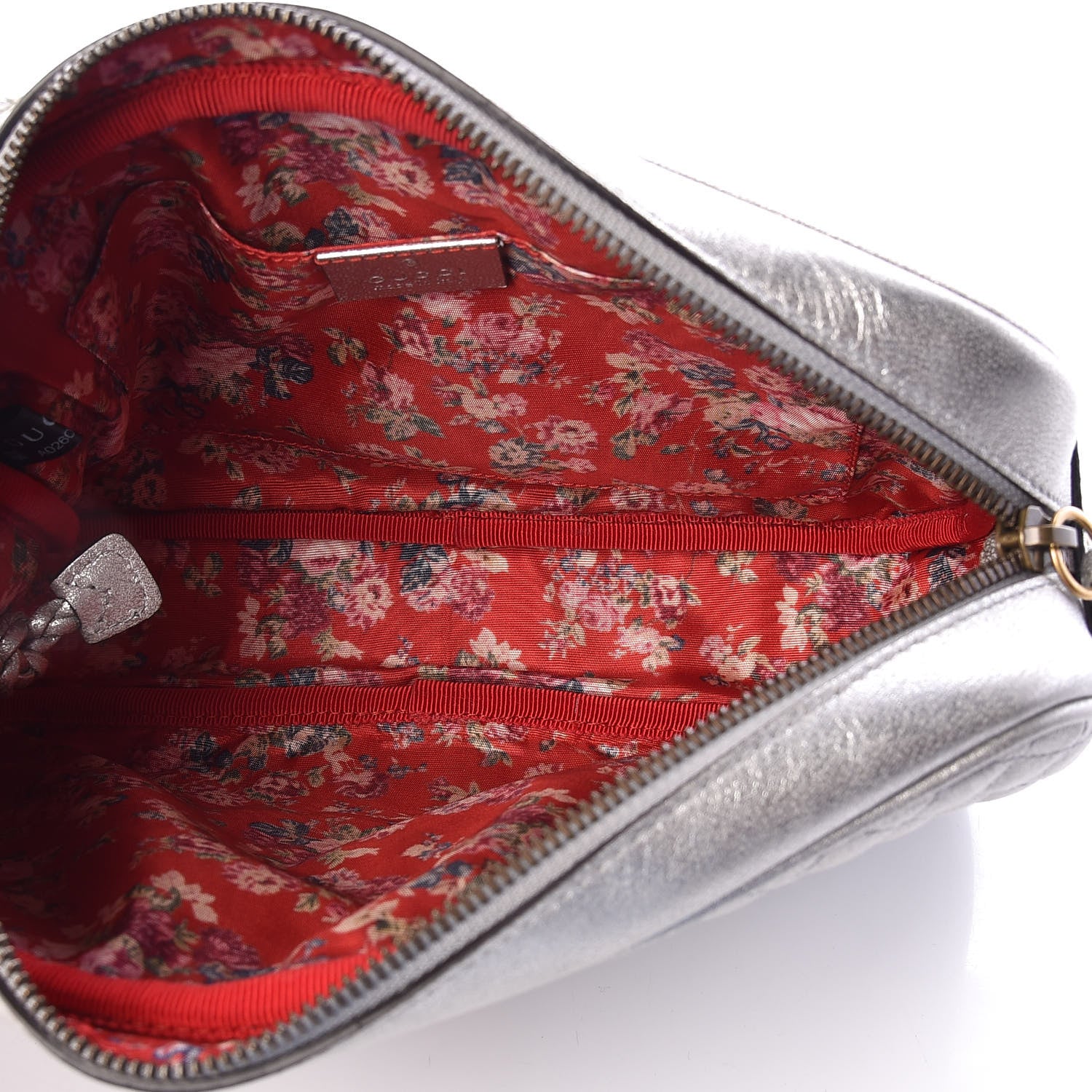 Gucci Laminated Nappa Web Trapuntata Small GG Shoulder Bag Argento 5 of 10