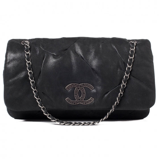 Chanel Iridescent Calfskin Glint Flap Black 1 of 10