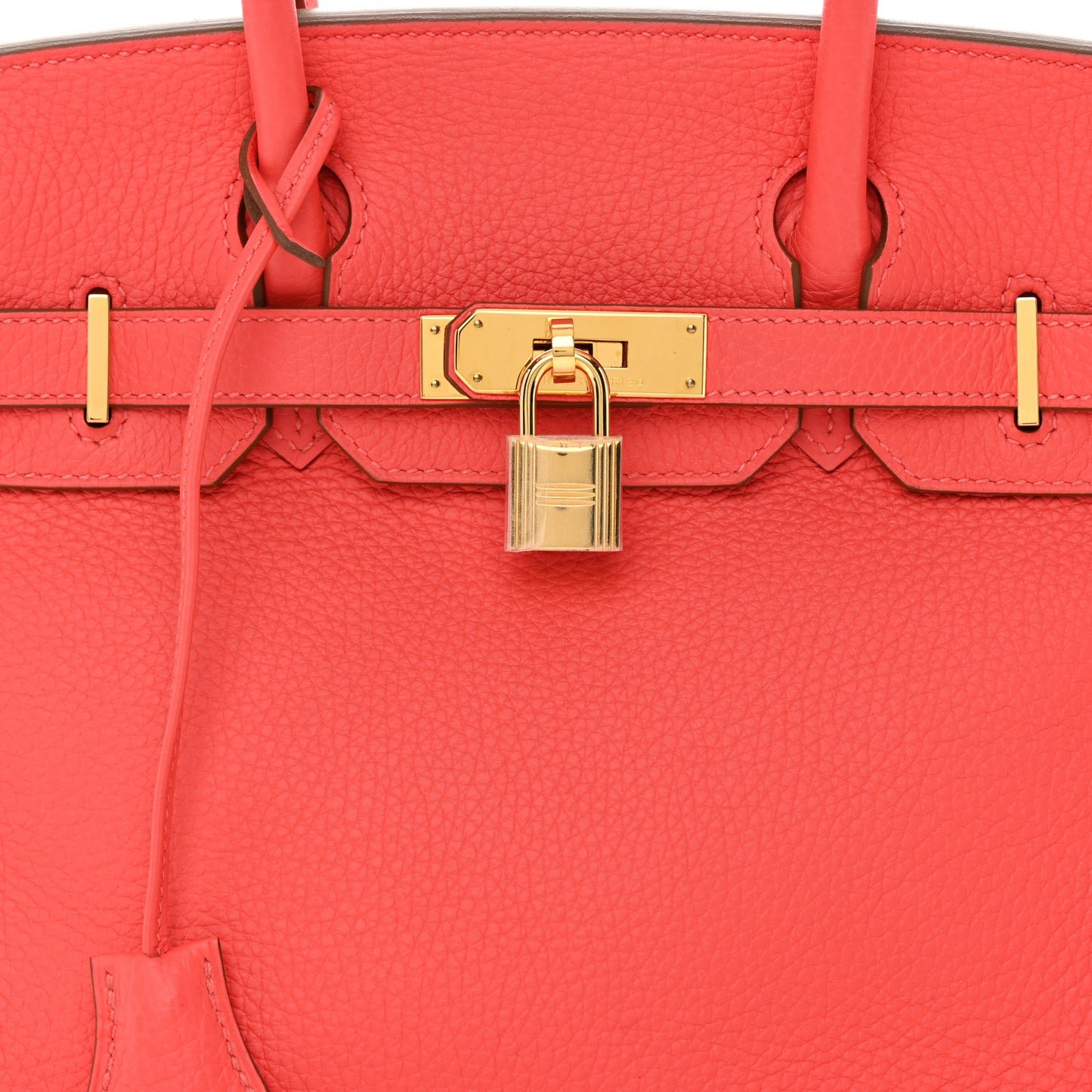 Taurillon Clemence Birkin 30 Rouge Pivoine