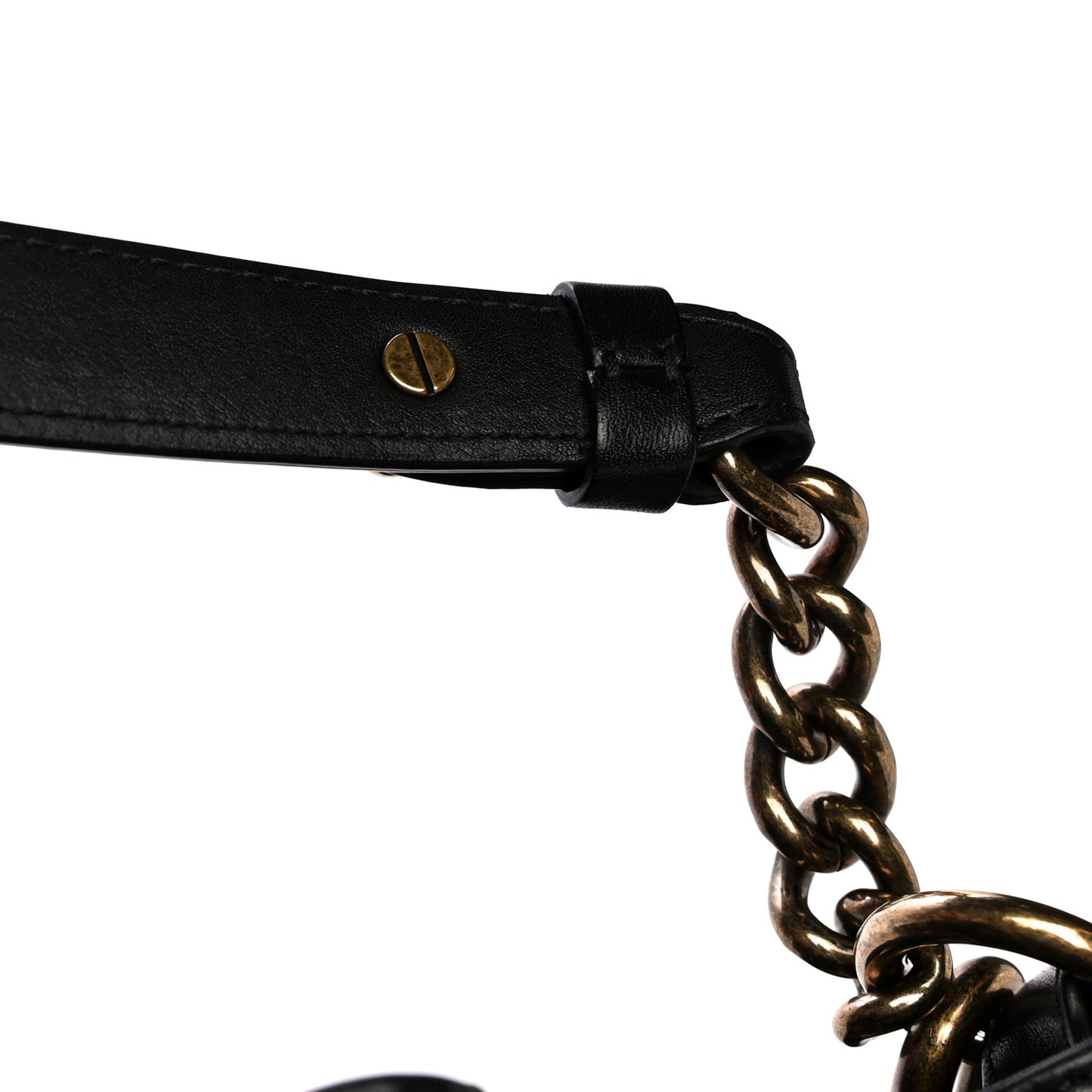 Calfskin Stitched Small Paris Rome Drawstring CC Bag Black