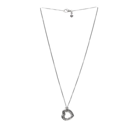 David Yurman Sterling Silver 18K Yellow Gold Open Heart Cable Necklace 3 of 5