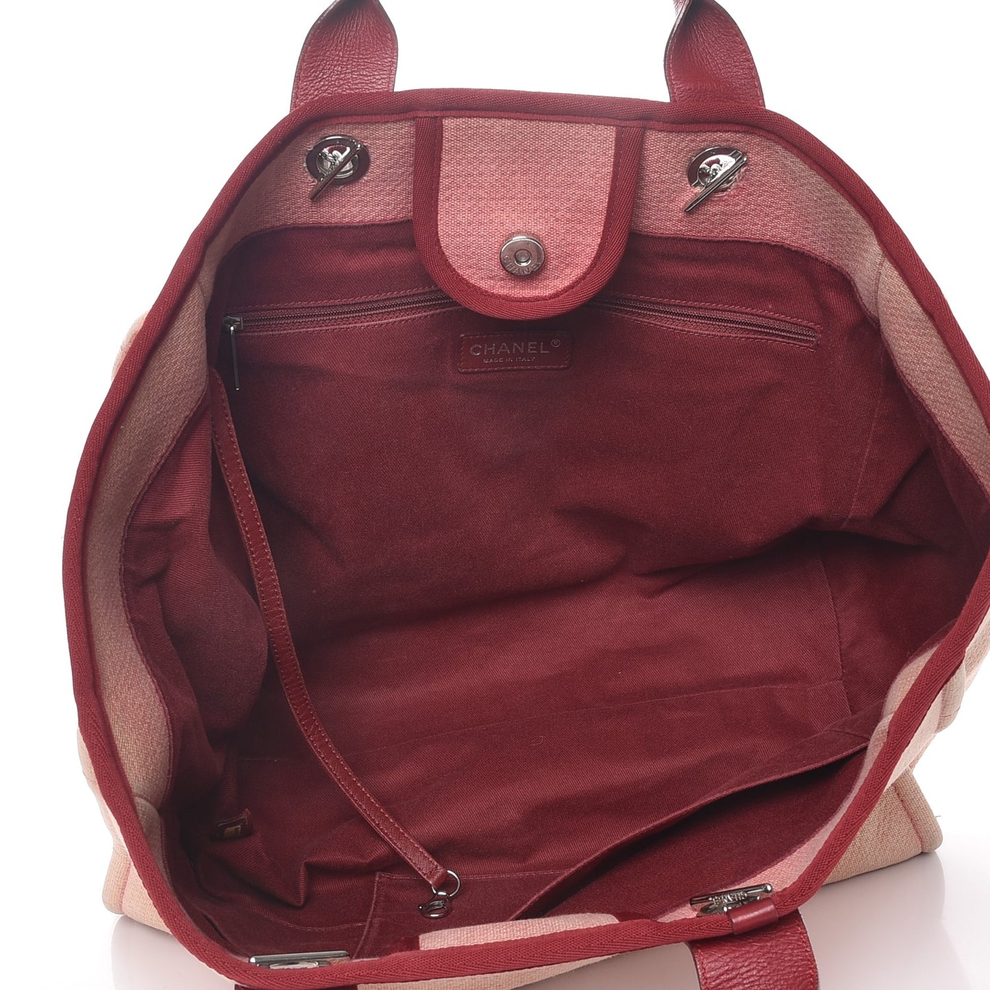 Canvas Large Deauville Tote Red