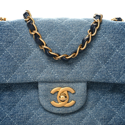 Chanel Washed Denim Quilted Mini Rectangular Flap Blue 8 of 11