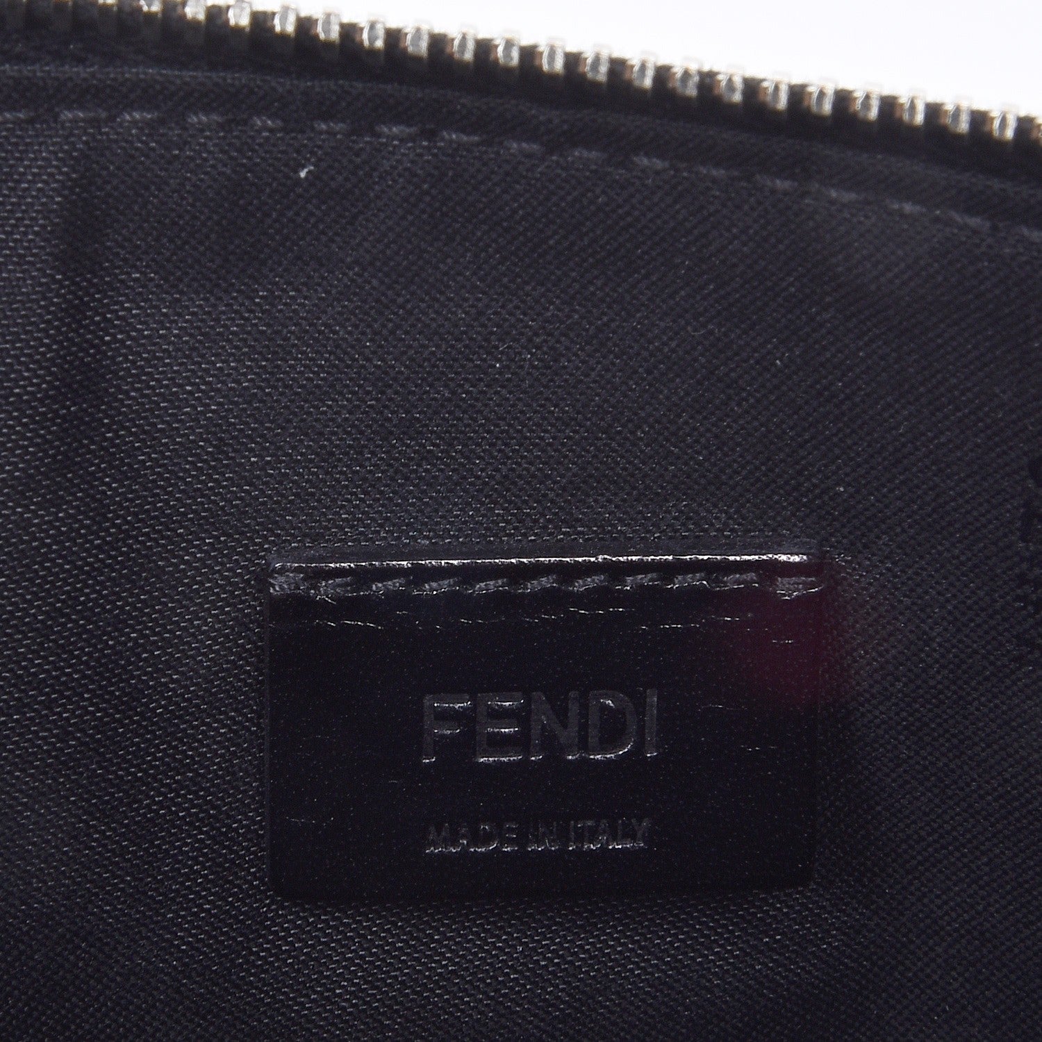 Fendi Vitello Elite Chevron No Words Faces Pouch Multicolor Black 6 of 8