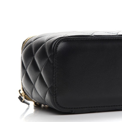 Chanel Lambskin Quilted Small Vanity Case With Chain Black 8 of 9