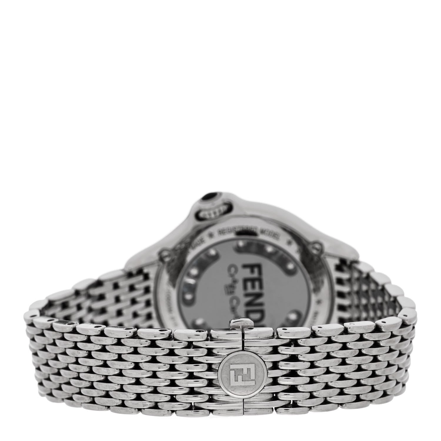 Fendi Stainless Steel Diamond Topaz 38mm Crazy Carats Quartz Watch Black 5 of 6