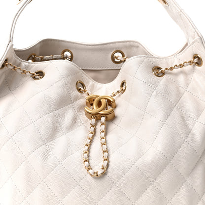 Chanel Caviar Quilted Medium Chanel 25 Handbag White 9 of 11