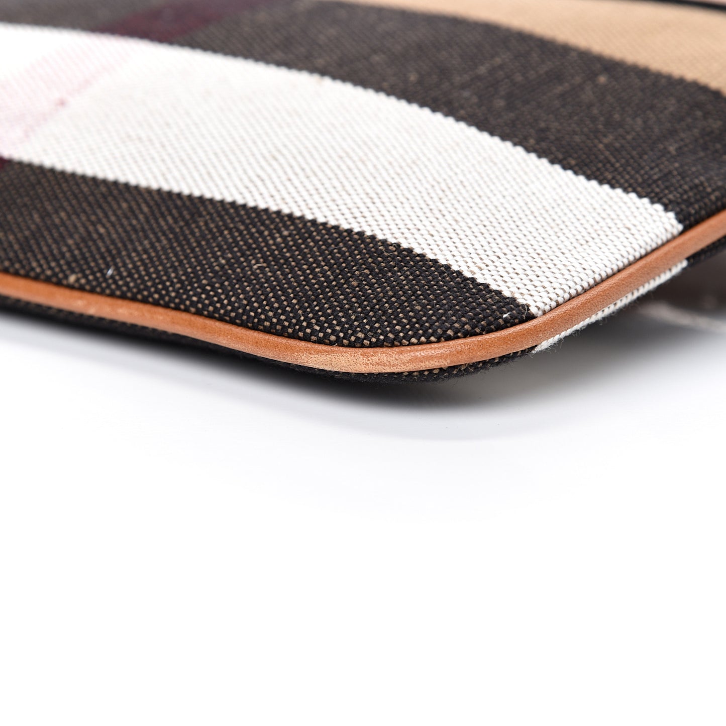 Mega Check Peyton Crossbody Clutch Bag Saddle Brown