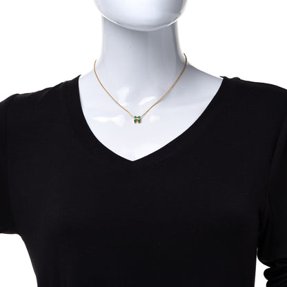 Hermes Lacquered Gold Mini Pop H Pendant Necklace Malachite 2 of 7