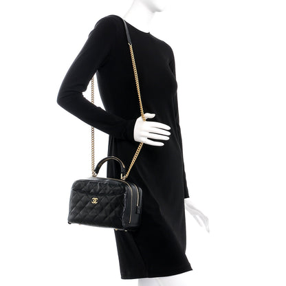 Chanel Caviar Quilted Small Carry Around Bowling Bag Black 2 of 9