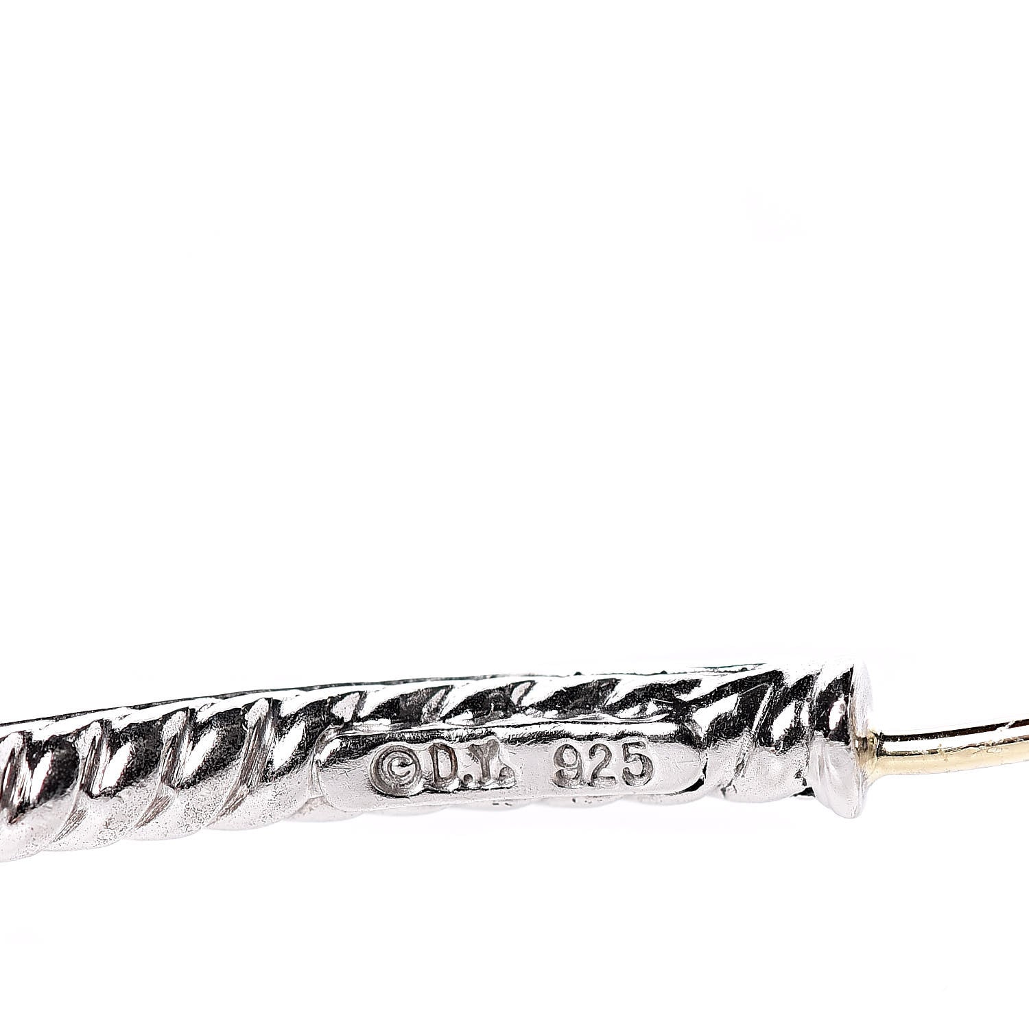 David Yurman Sterling Silver Diamond Extra Large Inside Out Cable Hoop Earrings 5 of 5