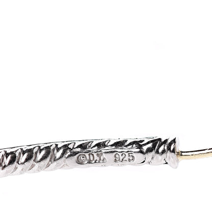 David Yurman Sterling Silver Diamond Extra Large Inside Out Cable Hoop Earrings 5 of 5