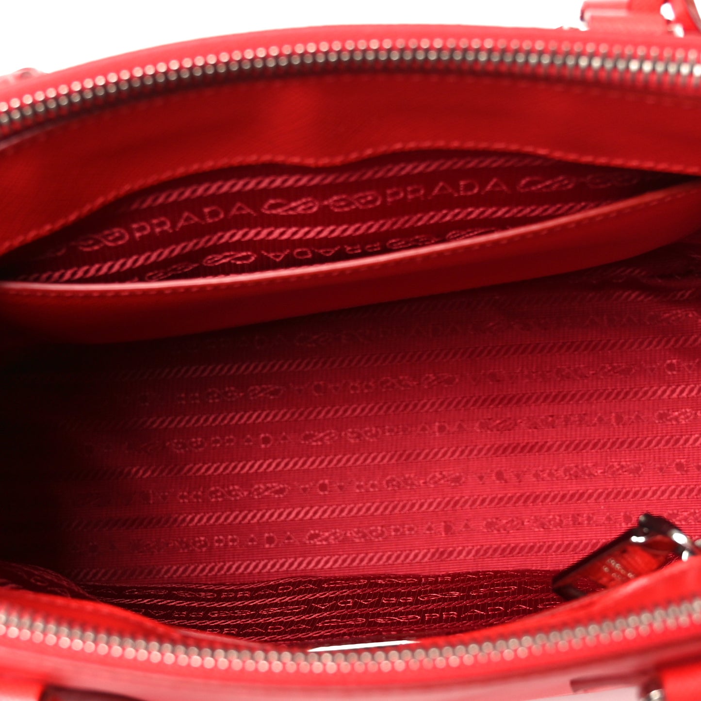 Saffiano Lux Small Galleria Double Zip Tote Red
