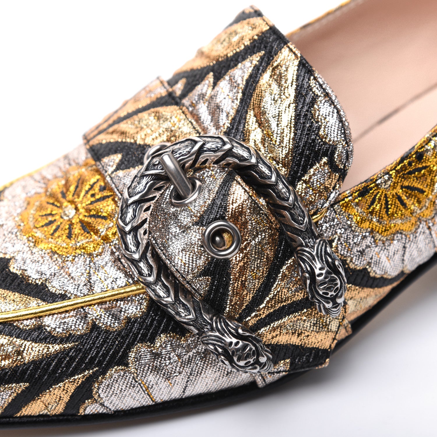 Gucci Brocade Floral Jacquard Dionysus Loafers 35.5 Black 11 of 19
