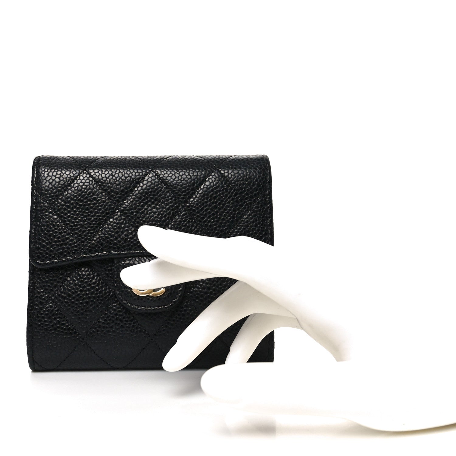Chanel Caviar Quilted Compact Flap Wallet Black 2 of 8