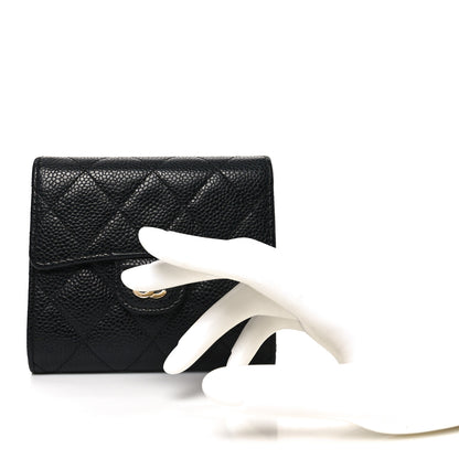 Chanel Caviar Quilted Compact Flap Wallet Black 2 of 8