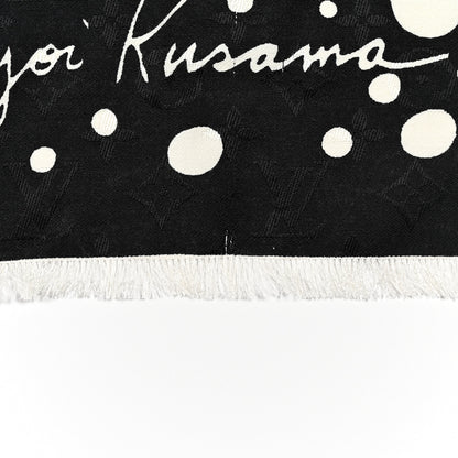 Louis Vuitton LV x YK Silk Wool Infinity Dots Shawl Black White 5 of 7