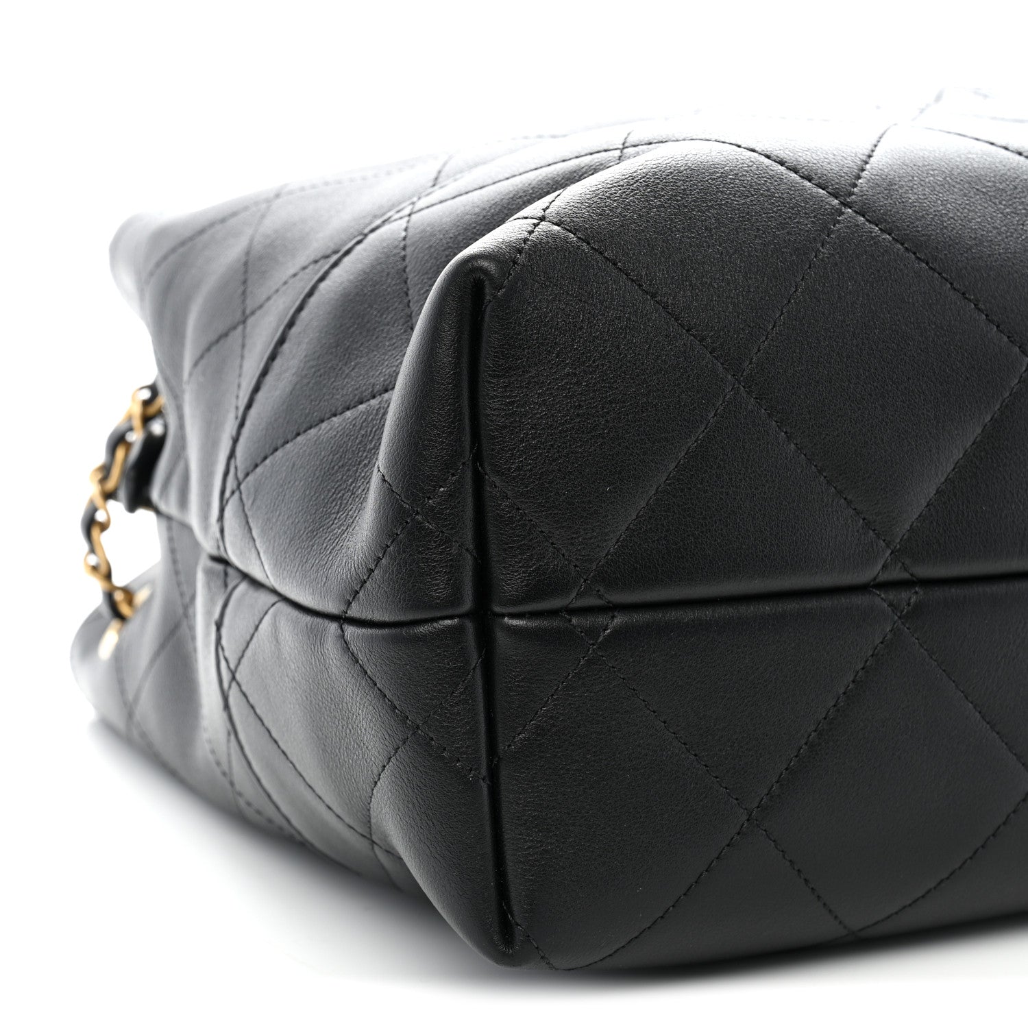 Chanel Calfskin Quilted Small Coco Base Shopping Bag Black 9 of 10